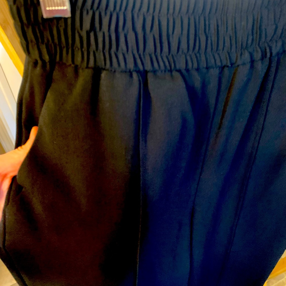 Wide leg black dress pants